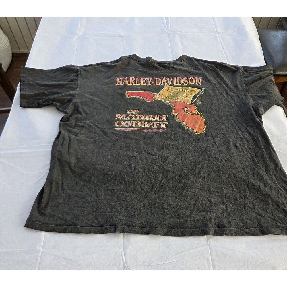Vintage Late 90's Harley Davidson T Shirt XXL Wolf Ocala FL USA Made - Picture 10 of 11